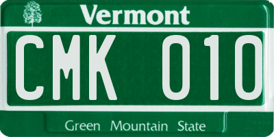 VT license plate CMK010