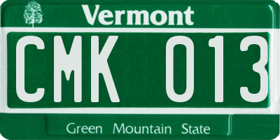 VT license plate CMK013