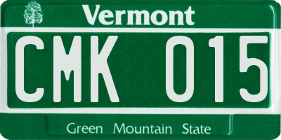 VT license plate CMK015