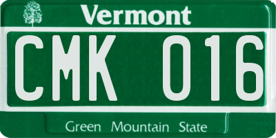 VT license plate CMK016