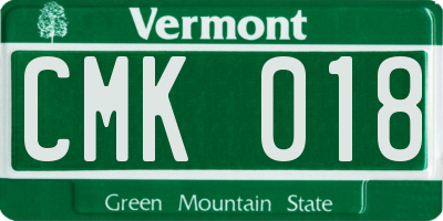 VT license plate CMK018