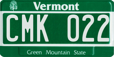 VT license plate CMK022