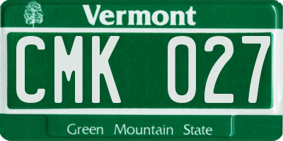 VT license plate CMK027