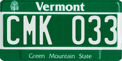 VT license plate CMK033