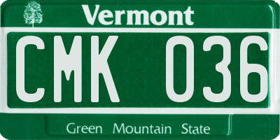 VT license plate CMK036