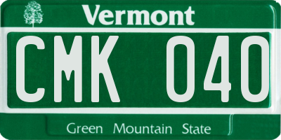 VT license plate CMK040