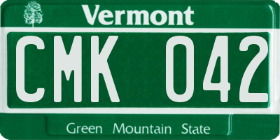 VT license plate CMK042