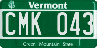 VT license plate CMK043