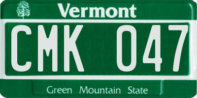 VT license plate CMK047