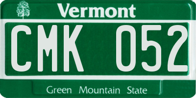 VT license plate CMK052