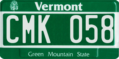 VT license plate CMK058