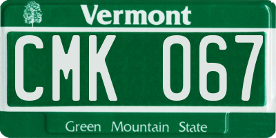 VT license plate CMK067
