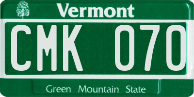 VT license plate CMK070