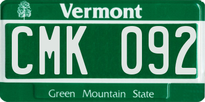VT license plate CMK092