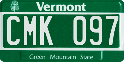 VT license plate CMK097