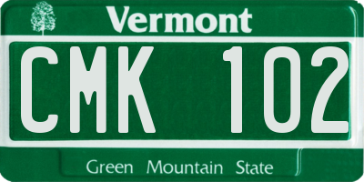 VT license plate CMK102
