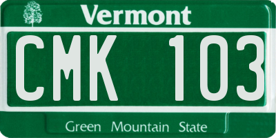 VT license plate CMK103