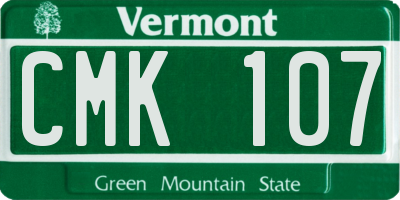 VT license plate CMK107