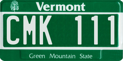 VT license plate CMK111