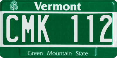VT license plate CMK112