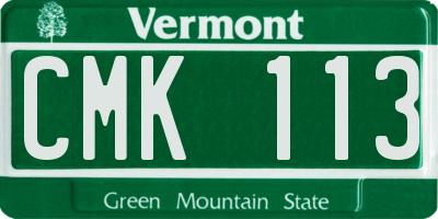 VT license plate CMK113