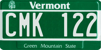 VT license plate CMK122