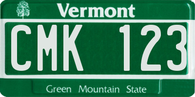 VT license plate CMK123