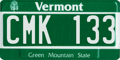 VT license plate CMK133