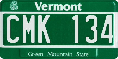 VT license plate CMK134