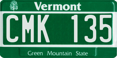 VT license plate CMK135