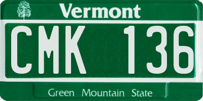 VT license plate CMK136
