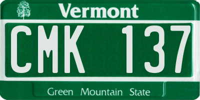 VT license plate CMK137