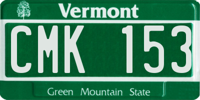 VT license plate CMK153
