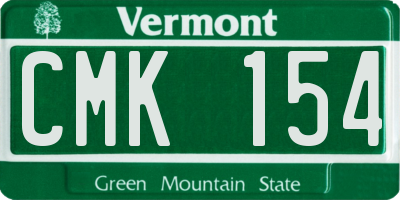 VT license plate CMK154