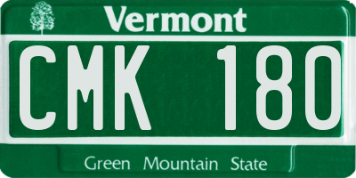 VT license plate CMK180