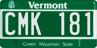 VT license plate CMK181
