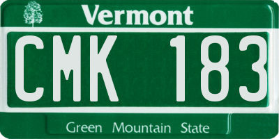 VT license plate CMK183