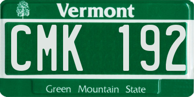 VT license plate CMK192