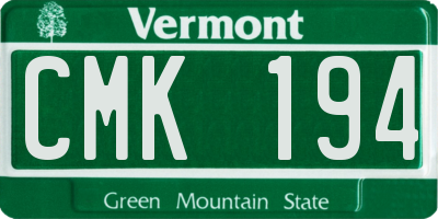 VT license plate CMK194