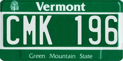 VT license plate CMK196