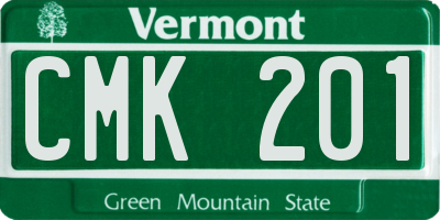 VT license plate CMK201