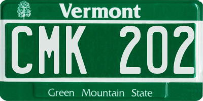 VT license plate CMK202