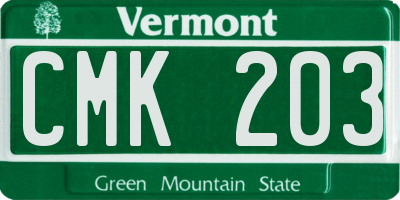 VT license plate CMK203