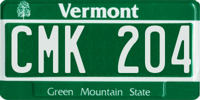 VT license plate CMK204