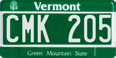 VT license plate CMK205