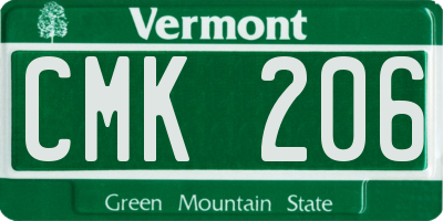 VT license plate CMK206
