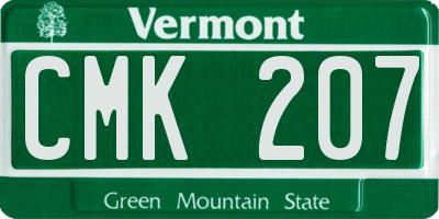 VT license plate CMK207
