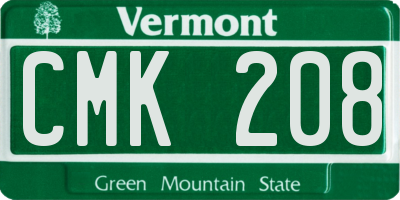 VT license plate CMK208