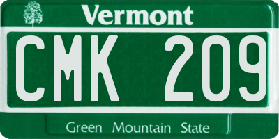 VT license plate CMK209