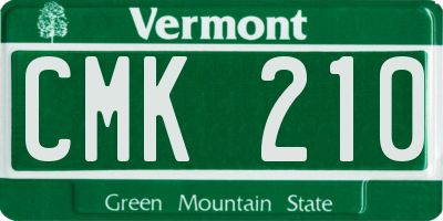 VT license plate CMK210